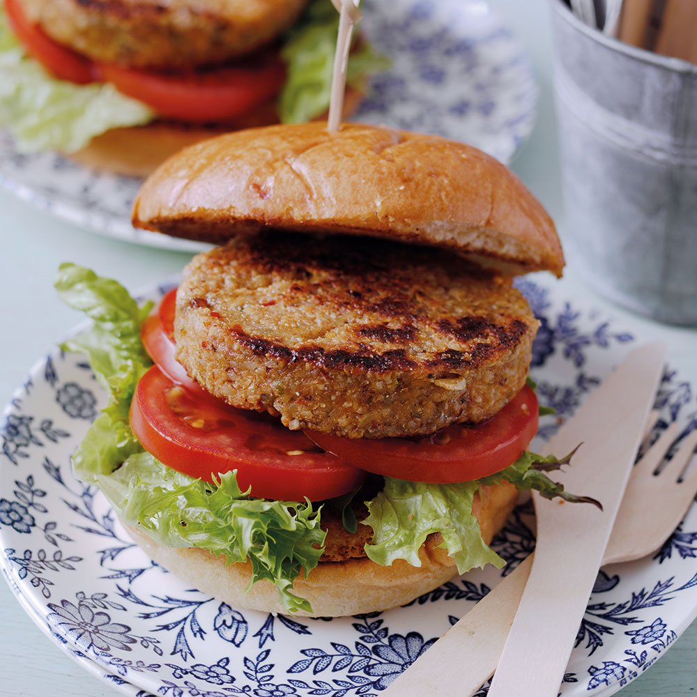 Nutty Seeded Burgers on Brioche
 &ndash; Dairy Diary by Collins Debden