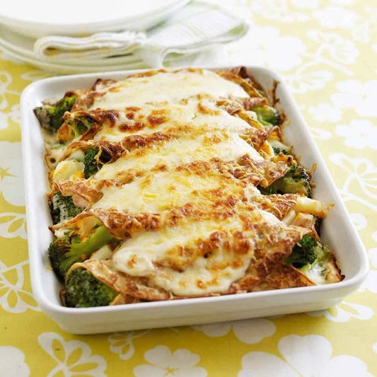 Chicken, Broccoli & Cheese Pancake Bake