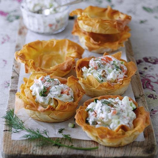 Smoked Salmon & Dill Filo Tarts