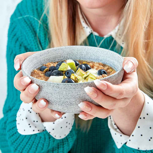 Apple & Pear Quinoa Porridge with Blueberries