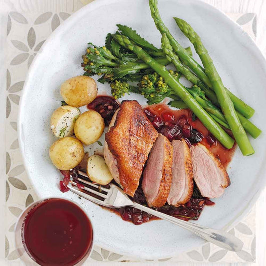 Duck with Red Wine & Redcurrant Sauce
