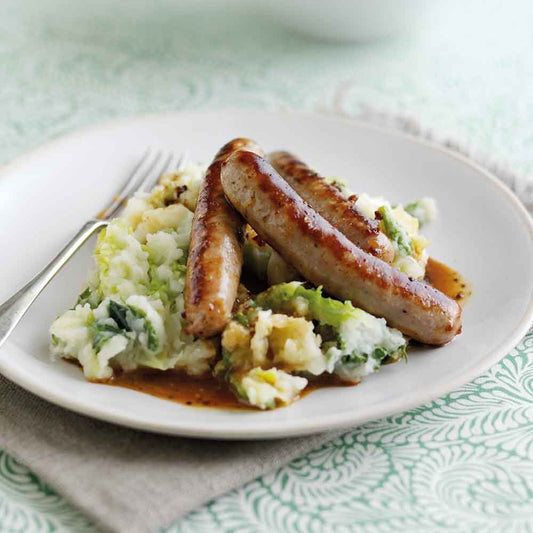 Honey Mustard Sausages with Colcannon