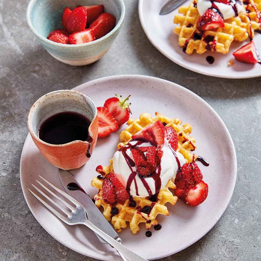 Merry Strawberry Waffles,Italian-Style Salmon Pasta