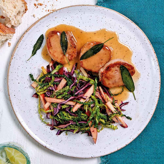 Pan-Fried Pork with Apple Slaw