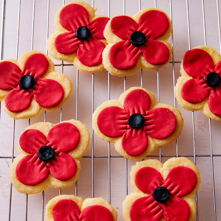 Red Poppy Flower Biscuits