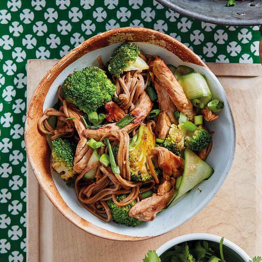Pork & Broccoli Noodles with Japanese Flavours
