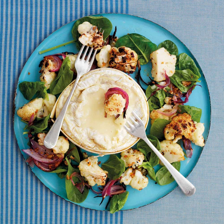 Roast Cauliflower with Baked Camembert