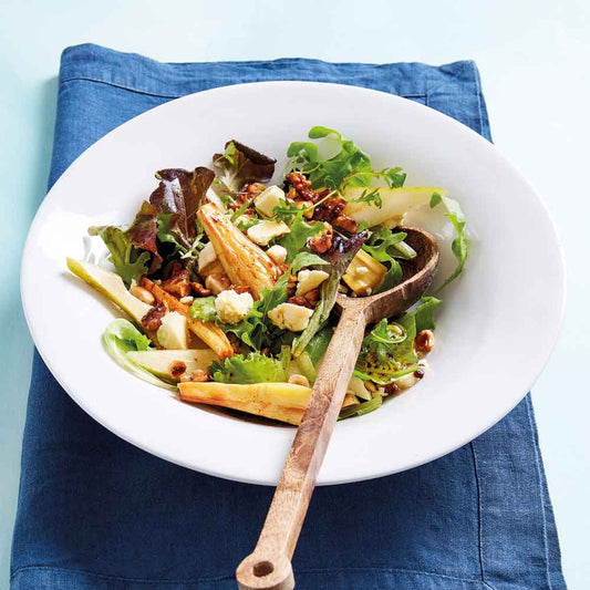 Roasted Parsnip, Pear & Wensleydale Salad