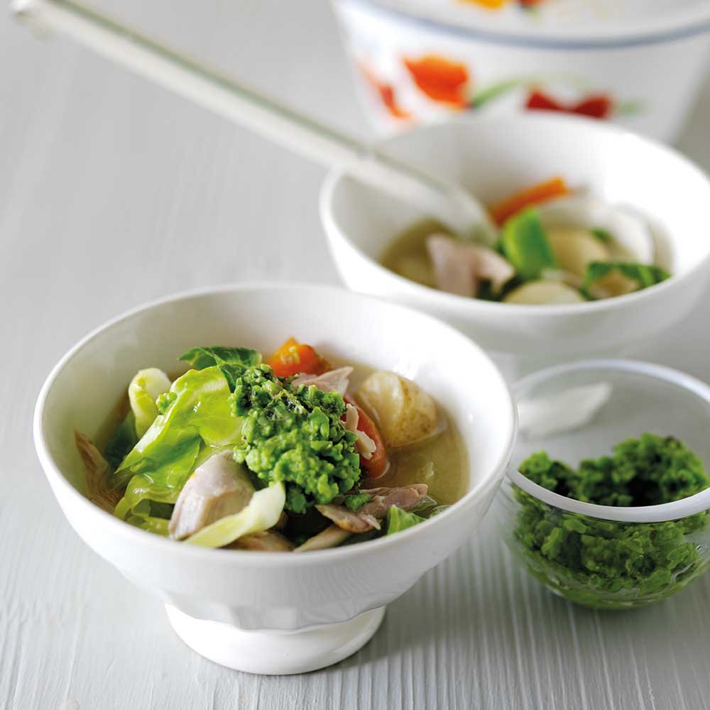 Spring Chicken in Broth with Minted Pea Purée – Dairy Diary by Collins ...