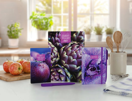 Dairy Diary, Pocket Diary & Notebook Set 2027 - Vegetable