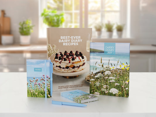 Dairy Diary Set 2027 Coastal Flower & Best Ever Dairy Diary Cookbook Bundle
