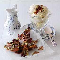 Ice Cream with Pistachio & Cranberry Brittle