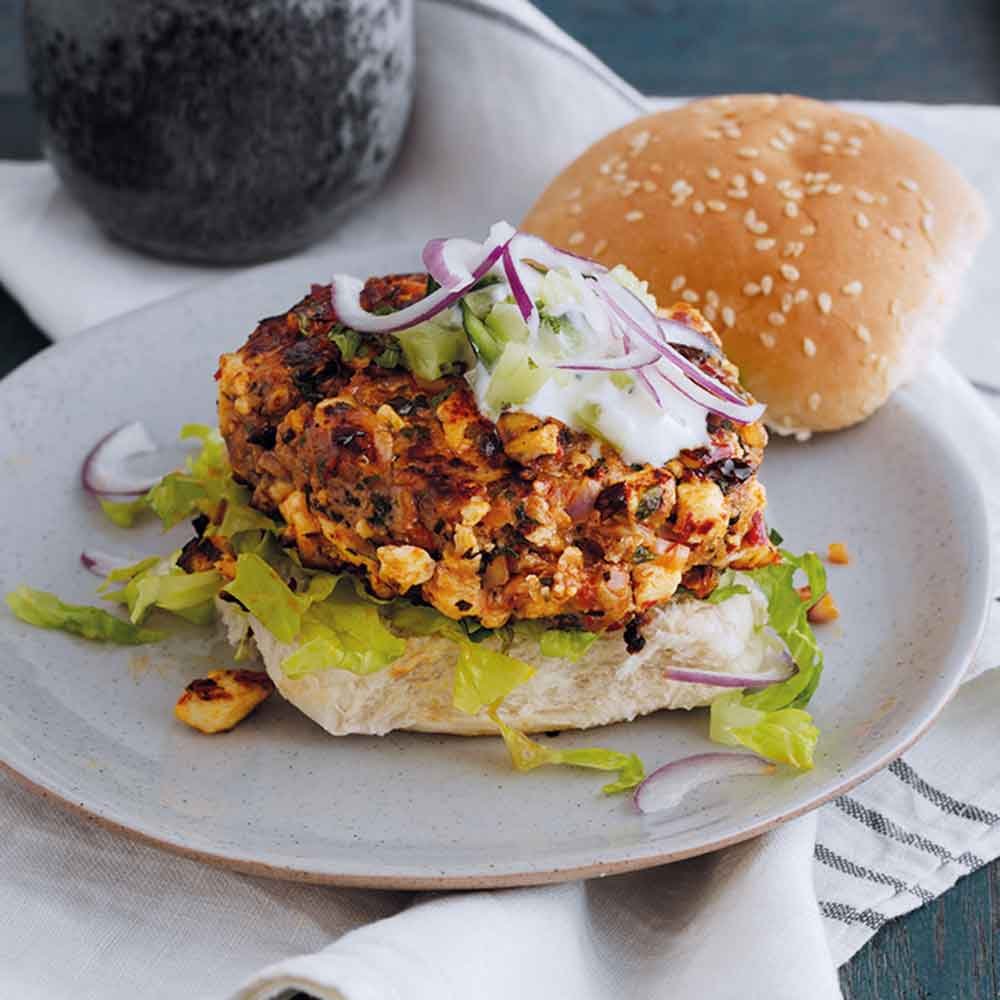 Harissa Lamb Burgers with Feta