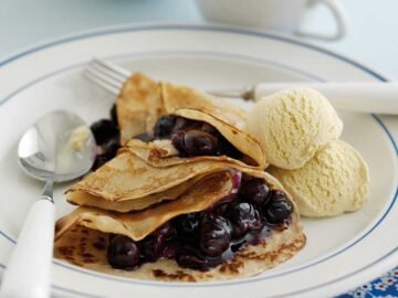 Cinnamon Pancakes with Blueberry Compote