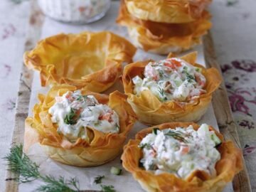 Smoked Salmon & Dill Filo Tarts